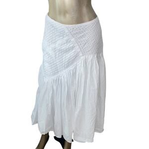 Fashion Bug Vintage Women Size 12 Midi White Skirt Flowy Y2K Fairy Gypsie